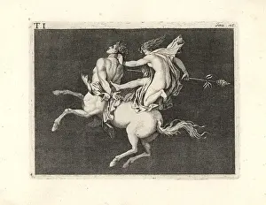 Triclinium: Bacchant subduing a charging centaur