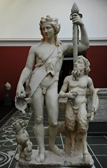 Pozzuoli: Bacchus with satyr and panther. Marble