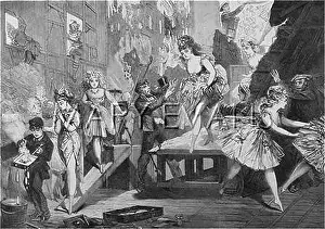 Offstage: Backstage scene, with dancers coming off stage
