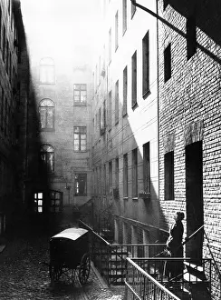 Backyard: Backyard of a tenement block in Berlin, 1920s