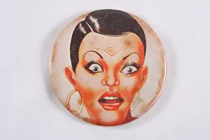 Eyebrows: Badge with womans face