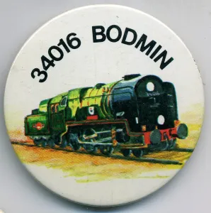 Bodmin: badges - 34016 BODMIN, multi colour, watercolour