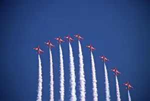 Hawks: BAe Systems Hawks RAF Red Arrows Big Nine formation 2002