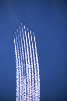 Leuchars: BAe Systems Hawks RAF Red Arrows climb Big Nine Leuchars