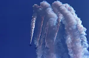 Spectacular: BAe Systems Hawks RAF Red Arrows loop with smoke Cosford