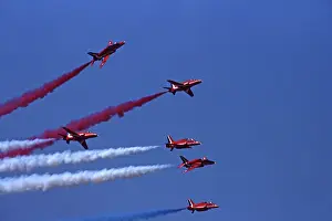 Cottesmore: BAe Systems Hawks RAF Red Arrows rollbacks Cottesmore 1990