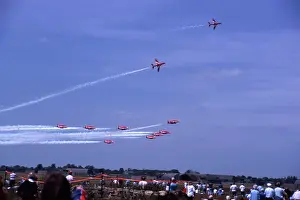 Wattisham: BAe Systems Hawks RAF Red Arrows run and break Wattisham