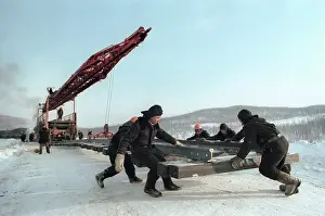Khabarovsk: Baikal-Amur Mainline under construction, 1980