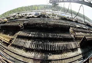 Panels: Baikal-Amur Mainline construction, 1983