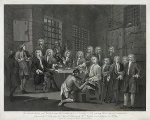 Hogarth: Bainbridge on trial for murder by a committee of the House o