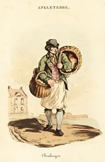 England Or Costumes: Baker delivering bread in London, 1800s