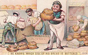 Alum: Bakers with bread on a Christmas card