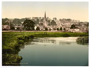 Bakewell: Bakewell, from river, Derbyshire, England