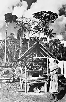 Immigrant: Baking oven of a German immigrant family, 1935