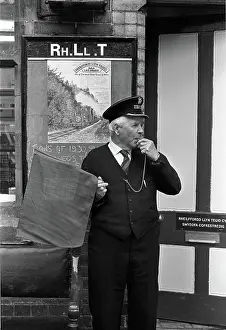 Llyn: Bala Lake Railway guard Bob Davies at work on the platform