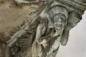 Saverio: Balcony sculpture, Palazzo la Rocca, Ragusa, Sicily, Italy