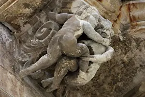 Saverio: Balcony sculpture, Palazzo la Rocca, Ragusa, Sicily, Italy