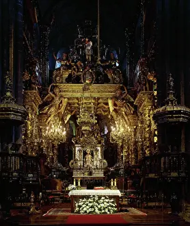 Compostela: Baldachin of the Main Altar. CathedralSantiago de Compostela