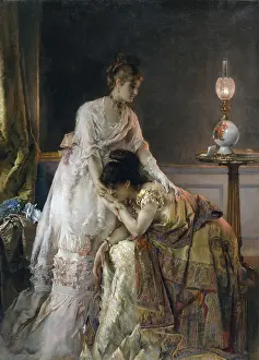 Coifed: AFTER THE BALL, by Alfred Stevens, 1874, Belgian
