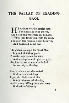 Gaol: The Ballad of Reading Gaol by Oscar Wilde first verse