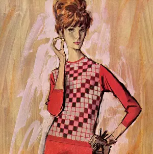 Ballantyne: Ballantyne pullover and skirt, - sixties woman