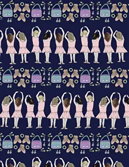 Repeating: Ballerinas repeating pattern design