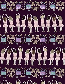 Repeating: Ballerinas repeating pattern design