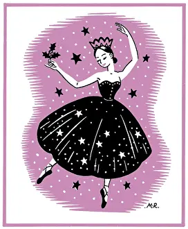 Pointe: Ballet Dancer ? holding a sprig of holly