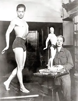 Sert: Ballet dancer poses for sculptor, Paris, 1933