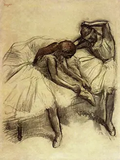 Slipper: Ballet Dancers, by Degas