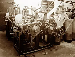Balling: Balling machine in a woollen mill in Bradford