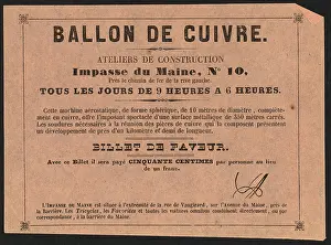 Heures: Ballon de cuivre. Ateliers de construction, impasse du Maine