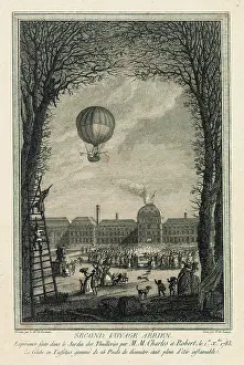 1783: Balloon ascent from Tuileries Gardens, Paris