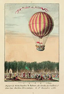 1783: Balloon ascent from Tuileries Gardens, Paris