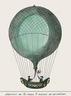 Globes: Balloon. Engraving. It leaved in 14th January