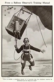 Balloonatics: From a Balloon Observer's Training Manual, WW1 cartoon