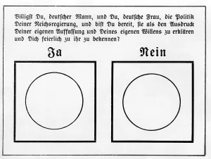 Ballot: Ballot paper for the referendum, 1933