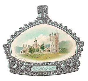Encrusted: Balmoral Castle on a crown-shaped Christmas card