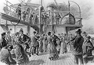 Hapag: Band on board a ship, around 1870