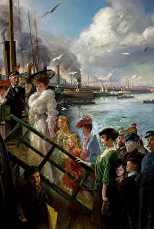 Triptych: Bangor Boat Right-hand Panel of Triptych shipbuilding in