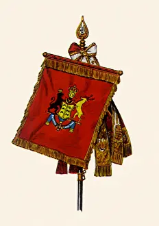 Rampant: Banner on Ribboned Pole 1830
