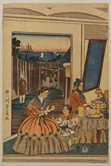 Diptych: Banquet at foreign settlement house