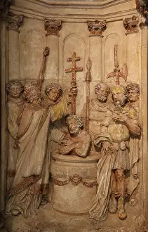 Remi: Baptism altarpiece, Basilique Saint Remi, Reims, France