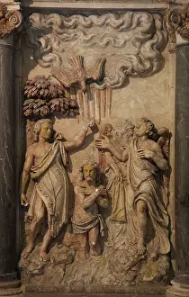 Remi: Baptism altarpiece, Basilique Saint Remi, Reims, France