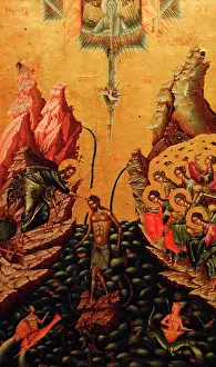 Icon: Baptism of Christ. 16th century, by Onufri