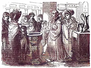 Baptise: Baptism of an infant, c. 1800