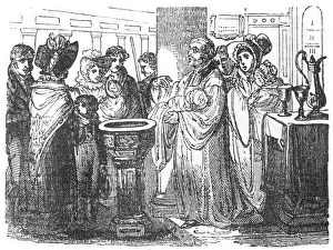 Christened: Baptism of an infant, c. 1800