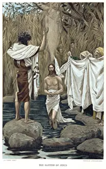 Baptism: Baptism of Jesus by John the Baptist. Bible, New