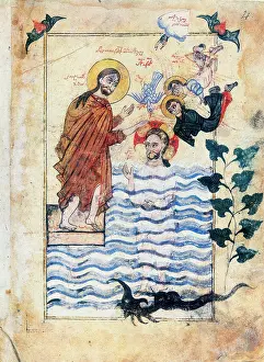 1305: Baptism of Jesus by St John the Baptist. After