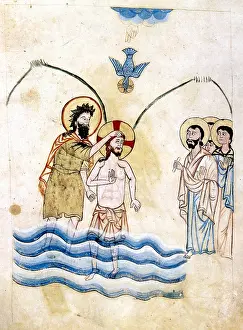Baptism: Baptism of Jesus by St John the Baptist. After